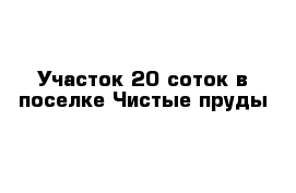 Участок 20 соток в поселке Чистые пруды